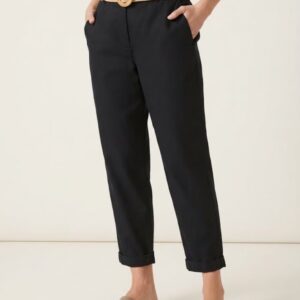 Calça Reta Com Cinto
