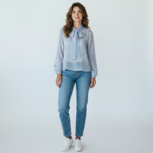 Camisa Poa C/ Laço